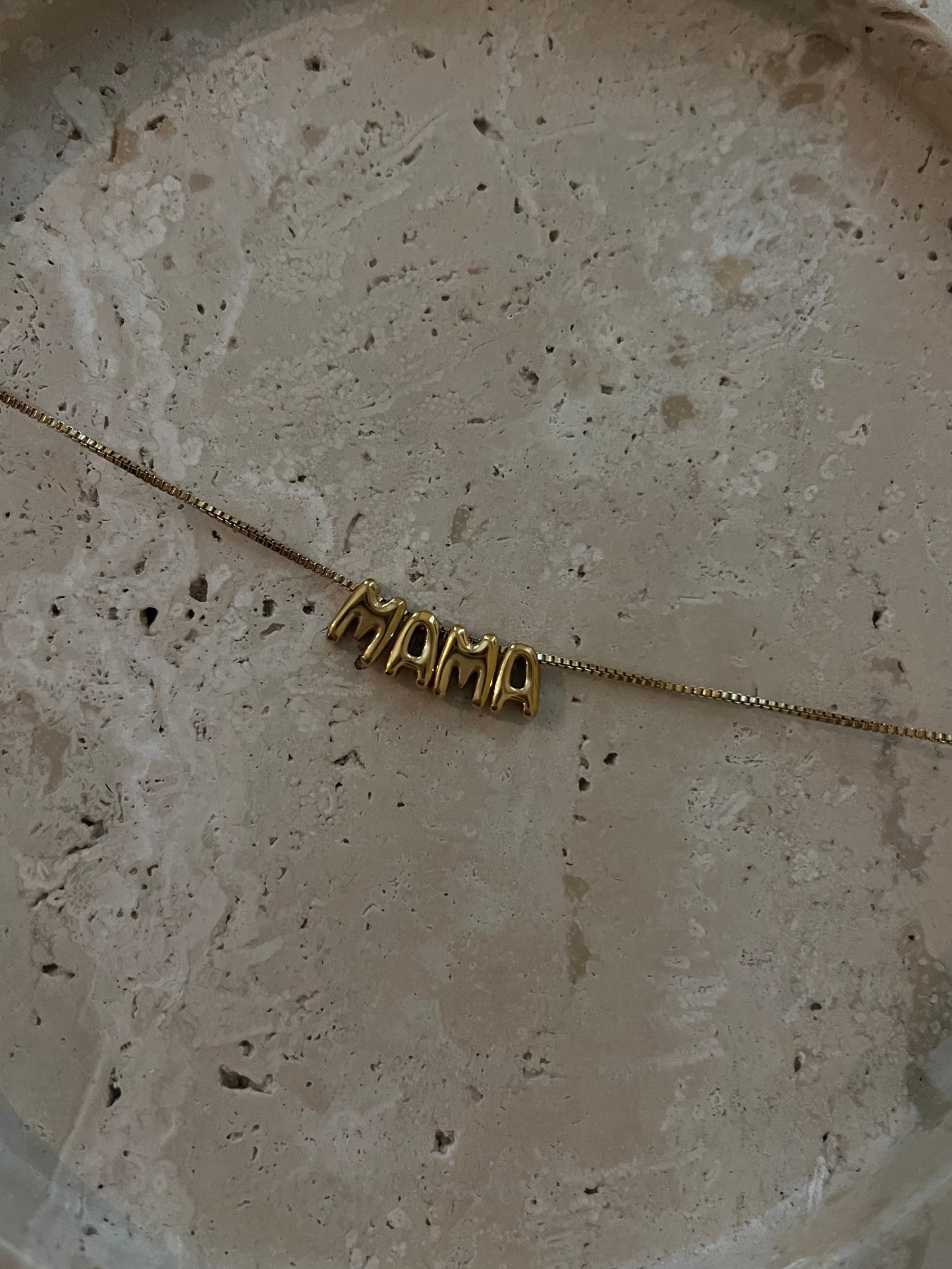 “Mama” gold necklace