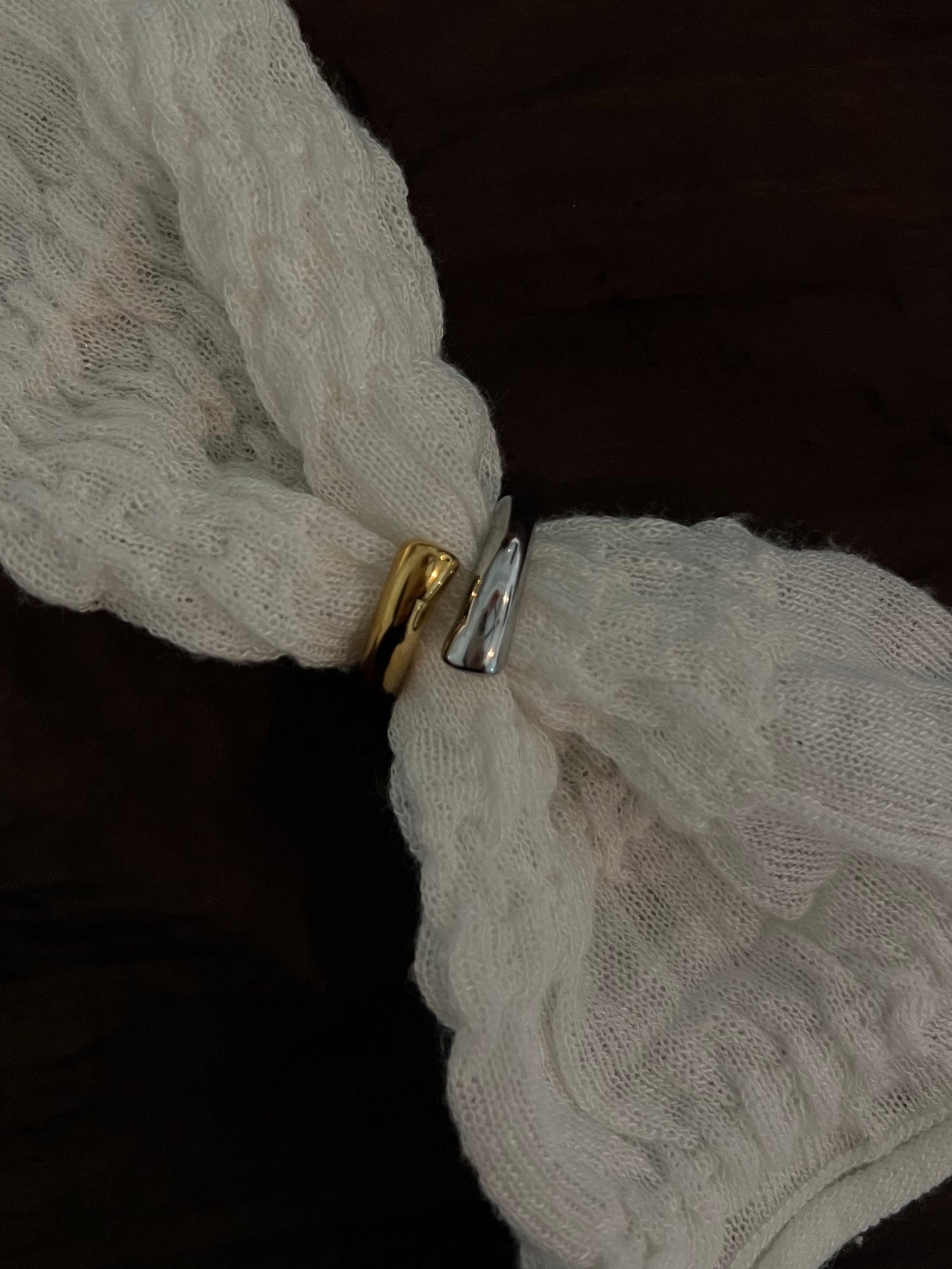 Silver + gold ring