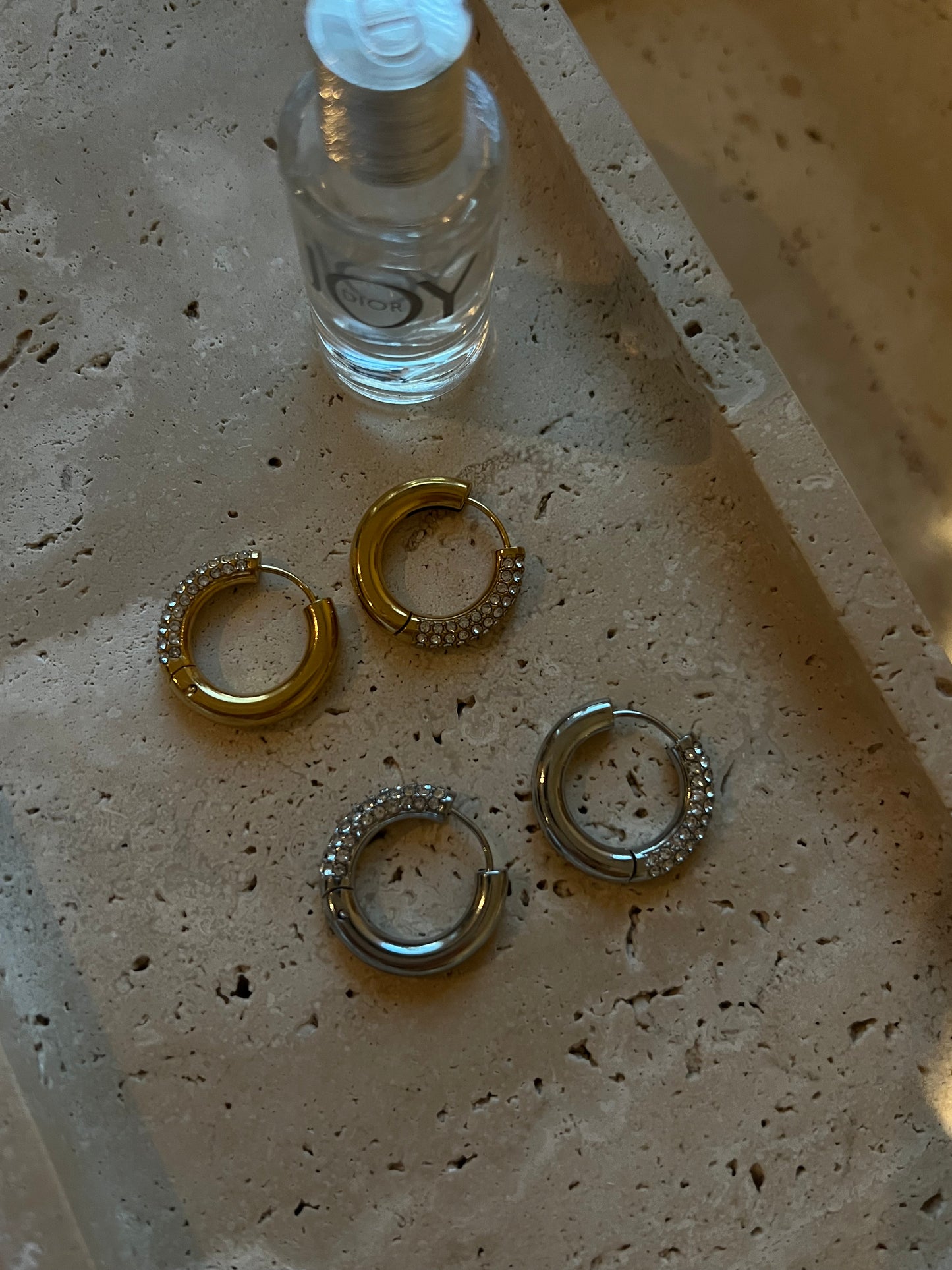 Silver / gold hoop earrings