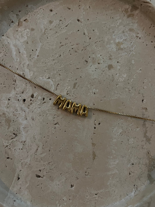 “Mama” gold necklace