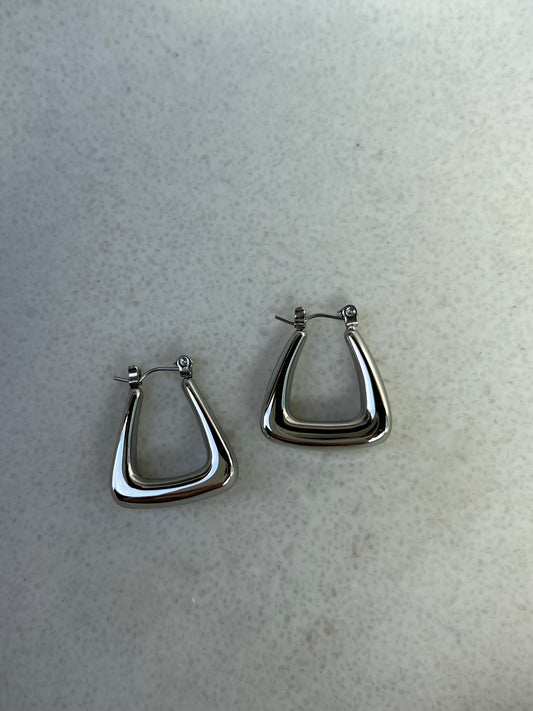 Silver earrings (triangle)