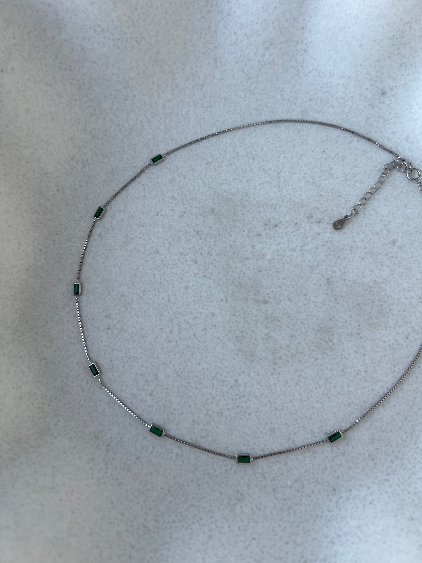 925 Green Zircon necklace
