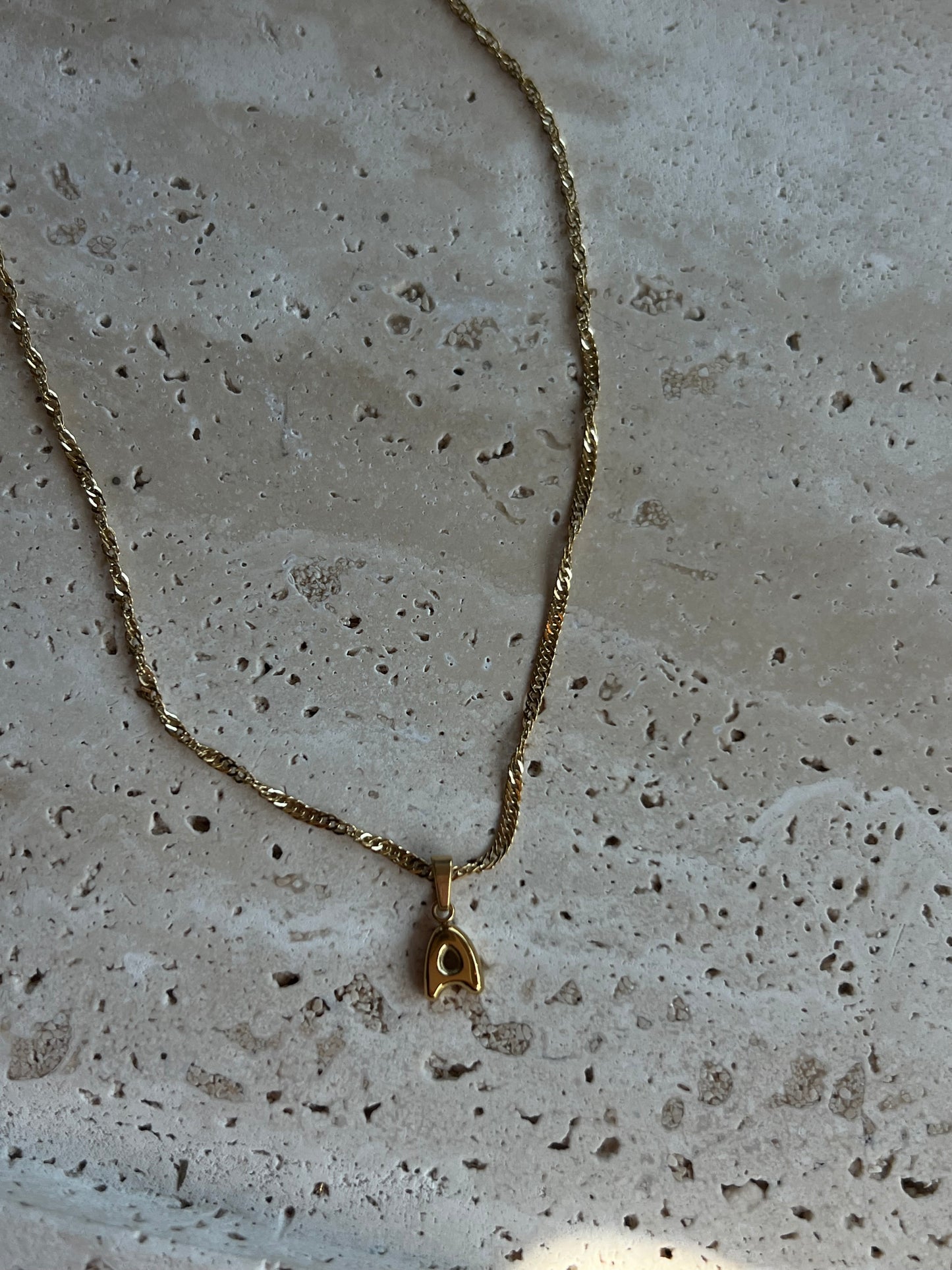 Mini bubble Initial necklace