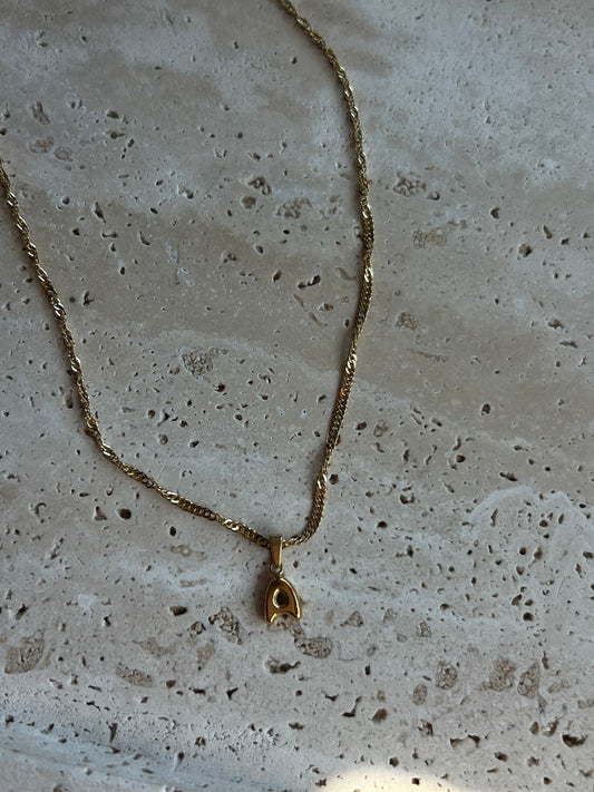 Mini bubble Initial necklace
