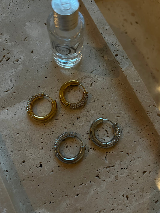 Silver / gold hoop earrings
