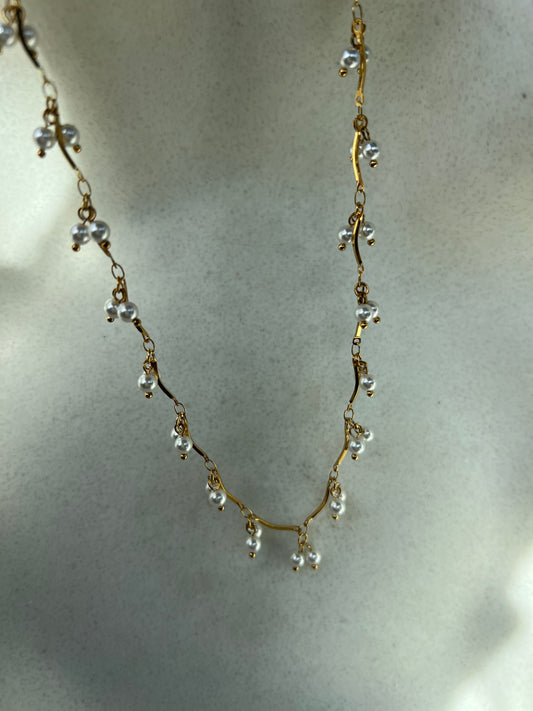 🤍Pearls charm necklace